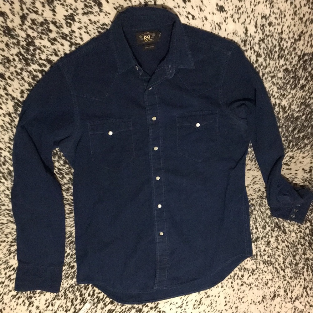 RRL cotton western snap shirt